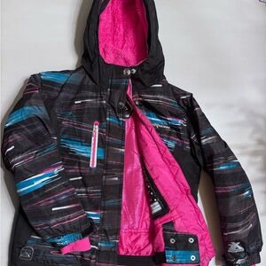 Stylish Kids' Black and Pink Puffer Jacket